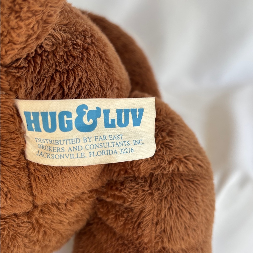 VINTAGE HUG & LUV  2002 Brown Teddy Bear with Red Accents - Picture 8 of 14